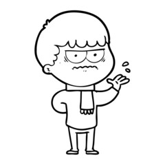 Obraz premium cartoon annoyed man