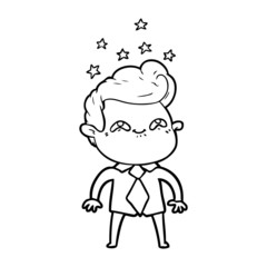 cartoon excited man