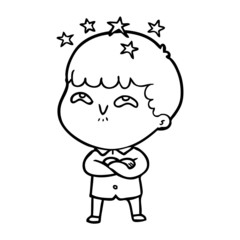 cartoon amazed boy