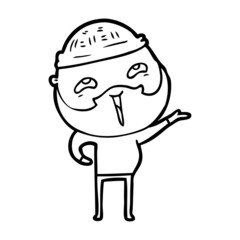 cartoon happy bearded man