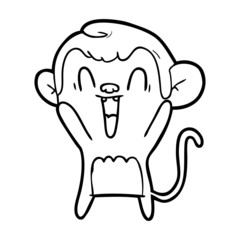 cartoon laughing monkey