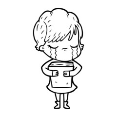 cartoon woman crying