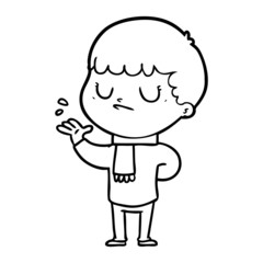 cartoon grumpy boy