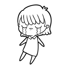 cartoon woman crying