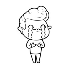 cartoon man crying