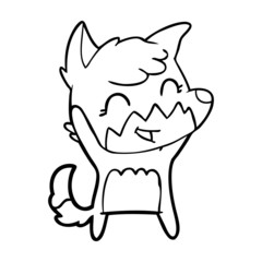 happy cartoon fox