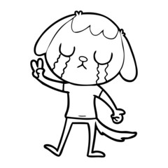 cute cartoon dog crying