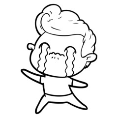cartoon man crying