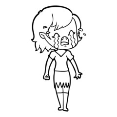 cartoon crying vampire girl
