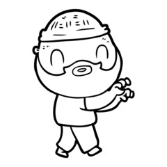 Obraz premium cartoon bearded man