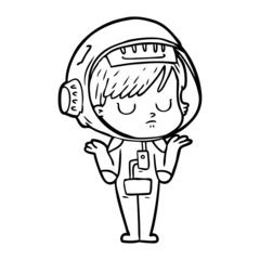 cartoon astronaut woman