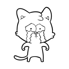 cartoon crying cat