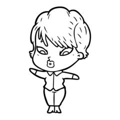 cartoon woman