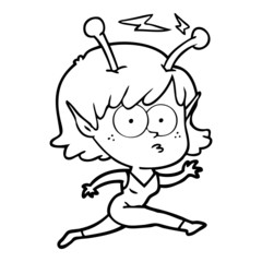 cartoon alien girl