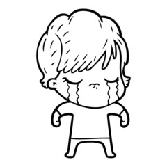 cartoon woman crying