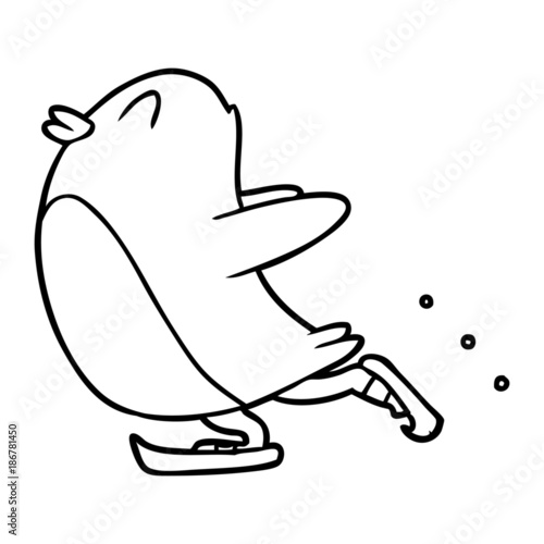 cartoon penguin ice skating stock image and royalty free vector