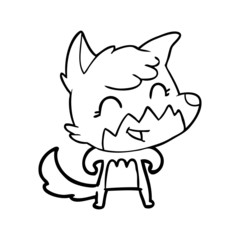 happy cartoon fox