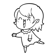 cute cartoon happy vampire girl