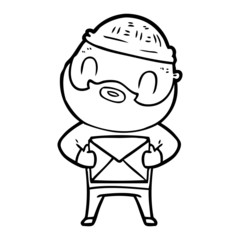 Fototapeta premium cartoon bearded man