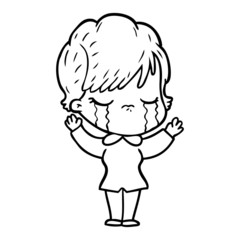 cartoon woman crying