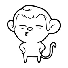 Obraz premium cartoon suspicious monkey
