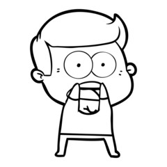 Fototapeta premium cartoon shocked man