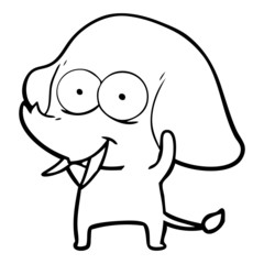 happy cartoon elephant