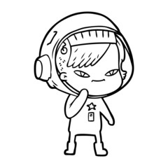 cartoon astronaut woman