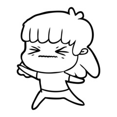 cartoon angry girl