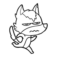 cartoon annoyed wolf