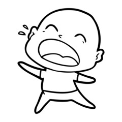 cartoon shouting bald man