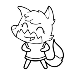 happy cartoon fox