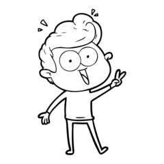 cartoon staring man