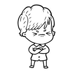 cartoon frustrated woman