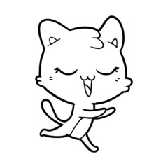 happy cartoon cat