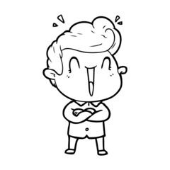 cartoon excited man