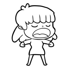 cartoon woman talking loudly