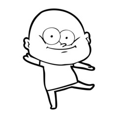 cartoon bald man staring