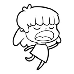 cartoon woman talking loudly