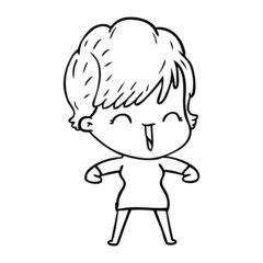 cartoon laughing woman