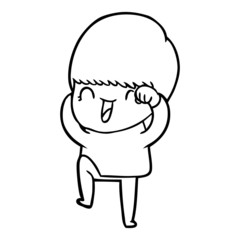 happy cartoon boy