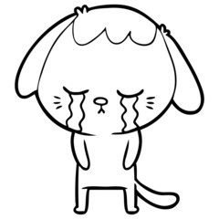 cute puppy crying cartoon