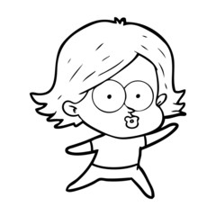 cartoon girl pouting