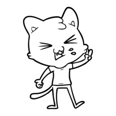 cartoon cat hissing