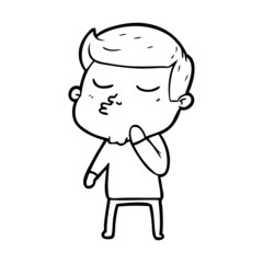 cartoon model guy pouting