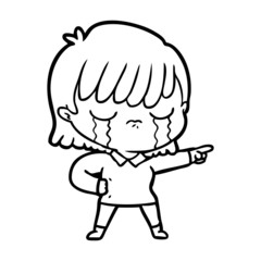 cartoon woman crying