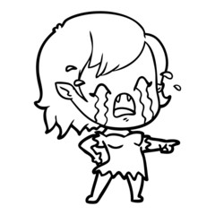 Fototapeta premium cartoon crying vampire girl