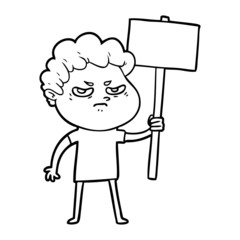 cartoon angry man
