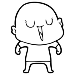 Obraz premium happy cartoon bald man
