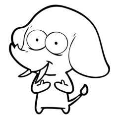 happy cartoon elephant